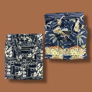 Hawaiian Shirt Bundle Field & Stream Surf Print Button Down y2k Cotton XL Blue